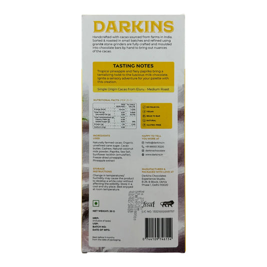 Darkins Mylk Chocolate with Pineapple & Paprika