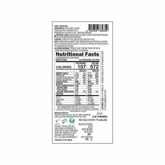 Pascati Passionfruit Almond Chocolate, 75g