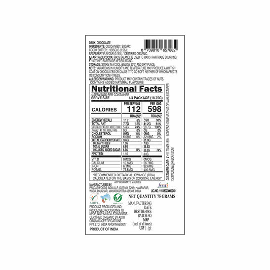 Pascati Raspberry Hibiscus Chocolate, 75g