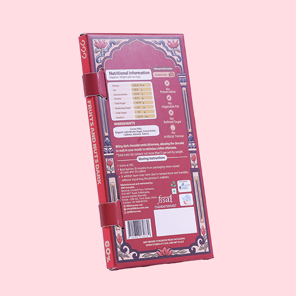 999 Organic Dark Chocolate | Semi Bitter | 60% Cocoa | 70gms
