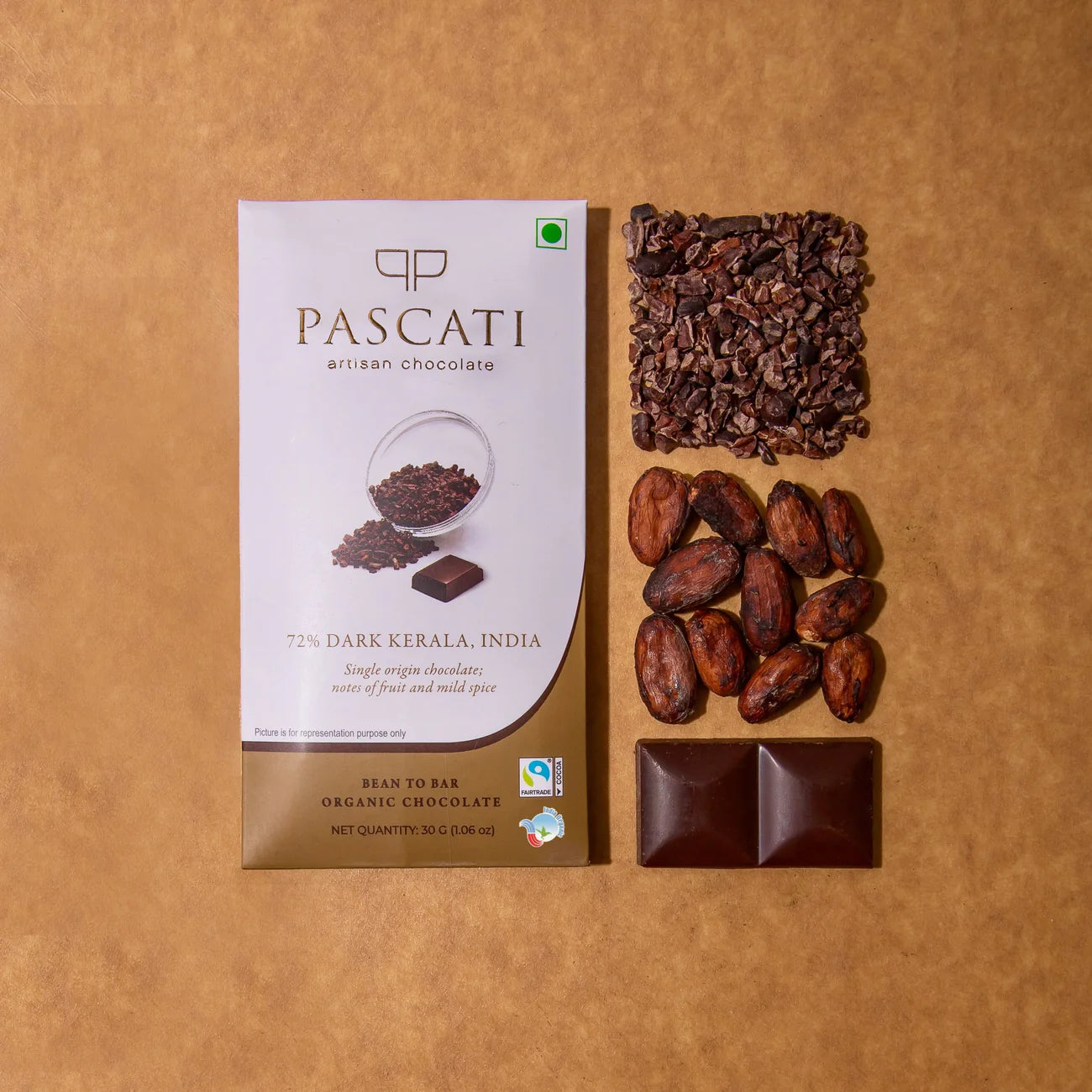 Pascati 72% Kerala Dark Chocolate (mini), 30g