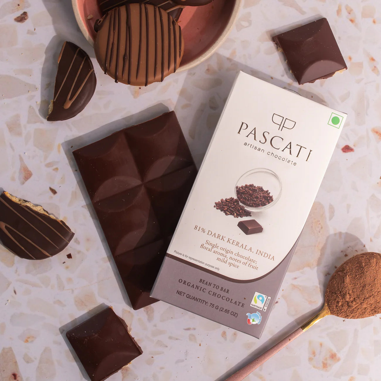 Pascati 81% Kerala Dark Chocolate, 75g