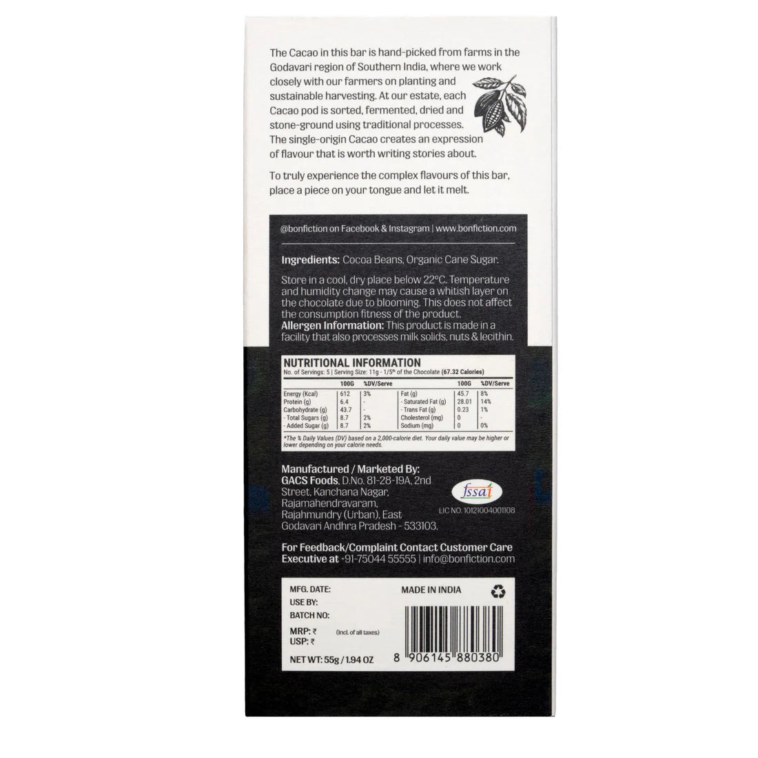 Bon Fiction - Order of the Dark Roast- 91% Dark Chocolate