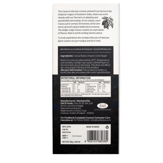 Bon Fiction - Order of the Dark Roast- 91% Dark Chocolate