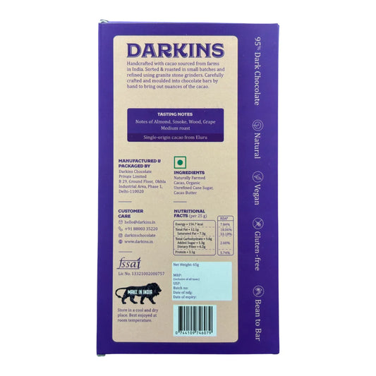 Darkins 95% Single Origin Dark Chocolate - Andhra Pradesh