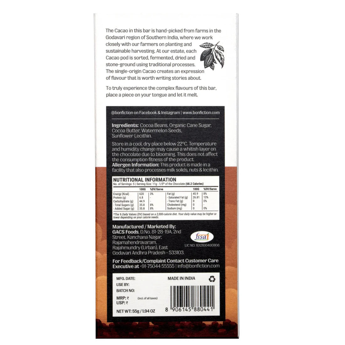 Bon Fiction - A Federation of Odd- 55% Dark Mylk Chocolate
