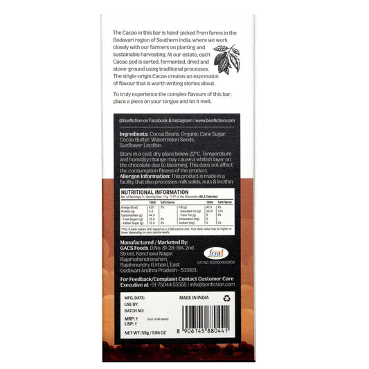 Bon Fiction - A Federation of Odd- 55% Dark Mylk Chocolate