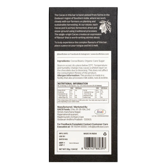 Bon Fiction - An Eclipse of the Senses - 99% Dark Chocolate