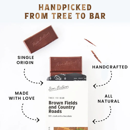 Bon Fiction - Brown Fields & Country Roads - 55% Dark Milk Chocolate