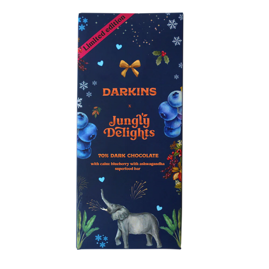 Darkins 70% Dark Chocolate with Blueberry & Ashwagandha Superfood Bar (Calm Bar)