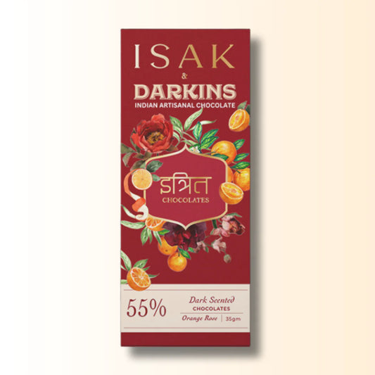 Darkins 55% Artisanal Dark Scented Chocolate with Orange & Rose Oil