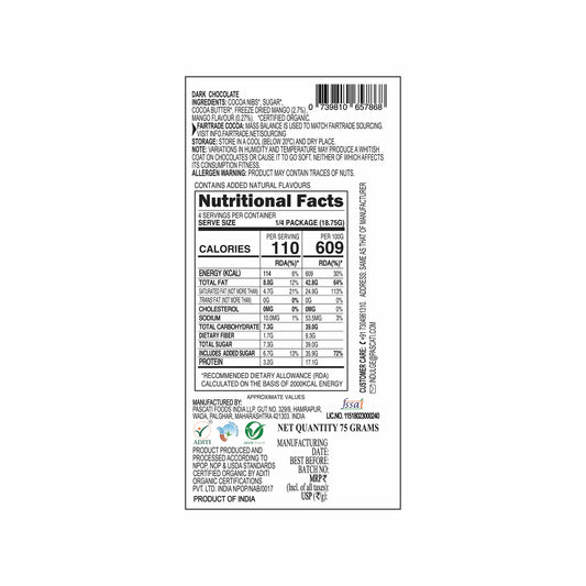 Pascati Mango Chocolate, 75g