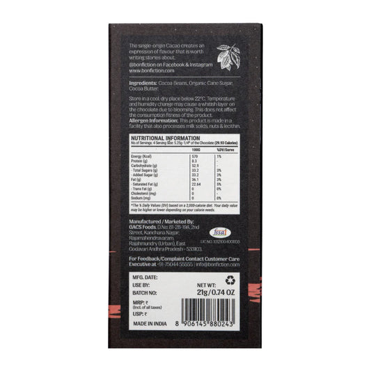 Bon Fiction - Out in the Dark - 73% Dark Chocolate (Mini)