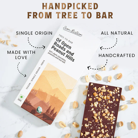 Bon Fiction - Of Open Roads and Peanut Hills - 64% Peanut Dark Chocolate