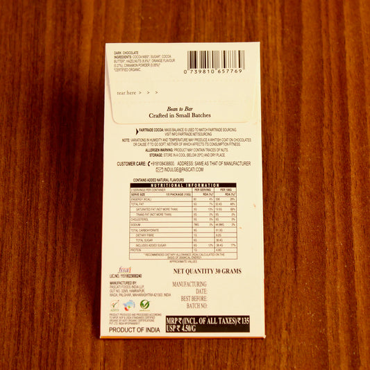 Pascati Orange Cinnamon Hazelnut Chocolate (mini), 30g