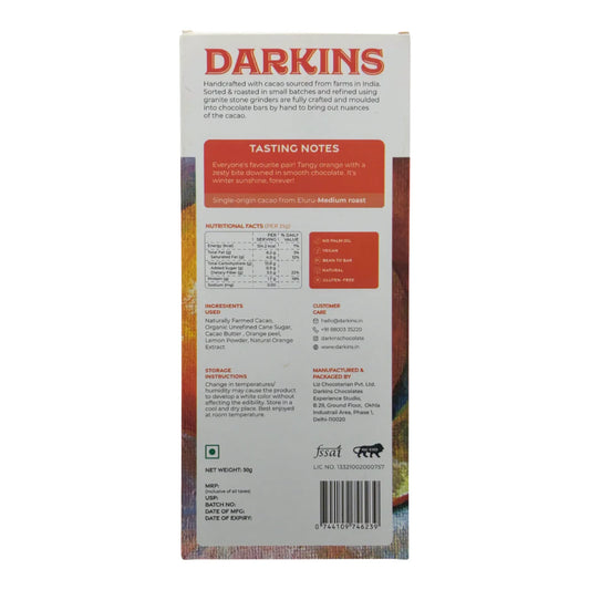 Darkins 63% Artisanal Dark Chocolate with Orange