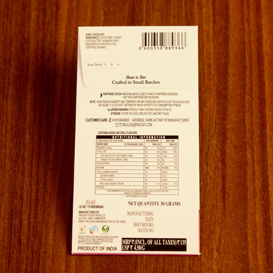 Pascati Passionfruit Almond Chocolate (mini), 30g