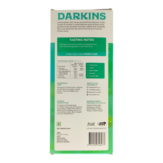 Darkins 63% Artisanal Dark Chocolate with Peppermint