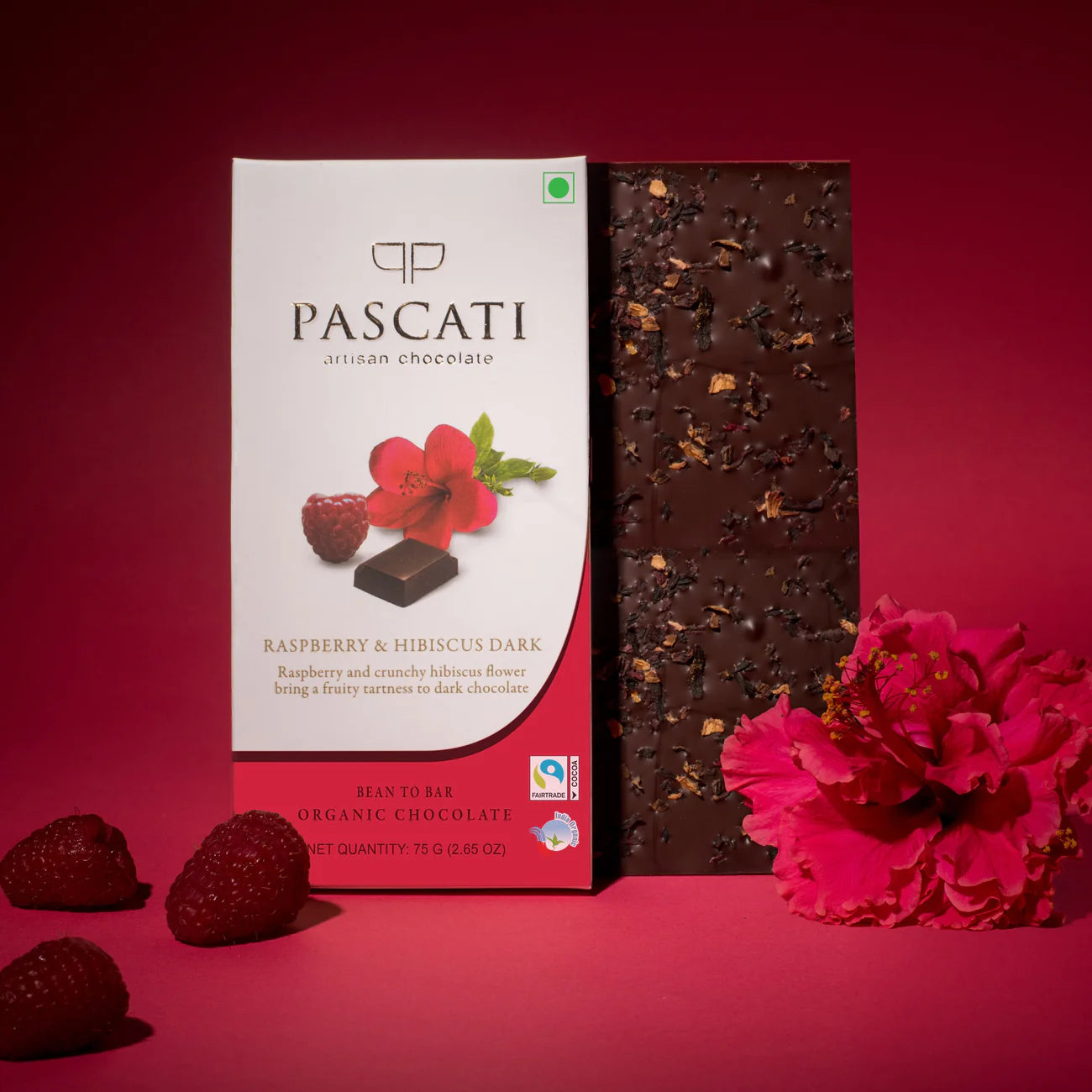 Pascati Raspberry Hibiscus Chocolate, 75g – Bonvo