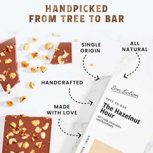 Bon Fiction - The Hazelnut Hour - 45% Milk Hazelnut Chocolate