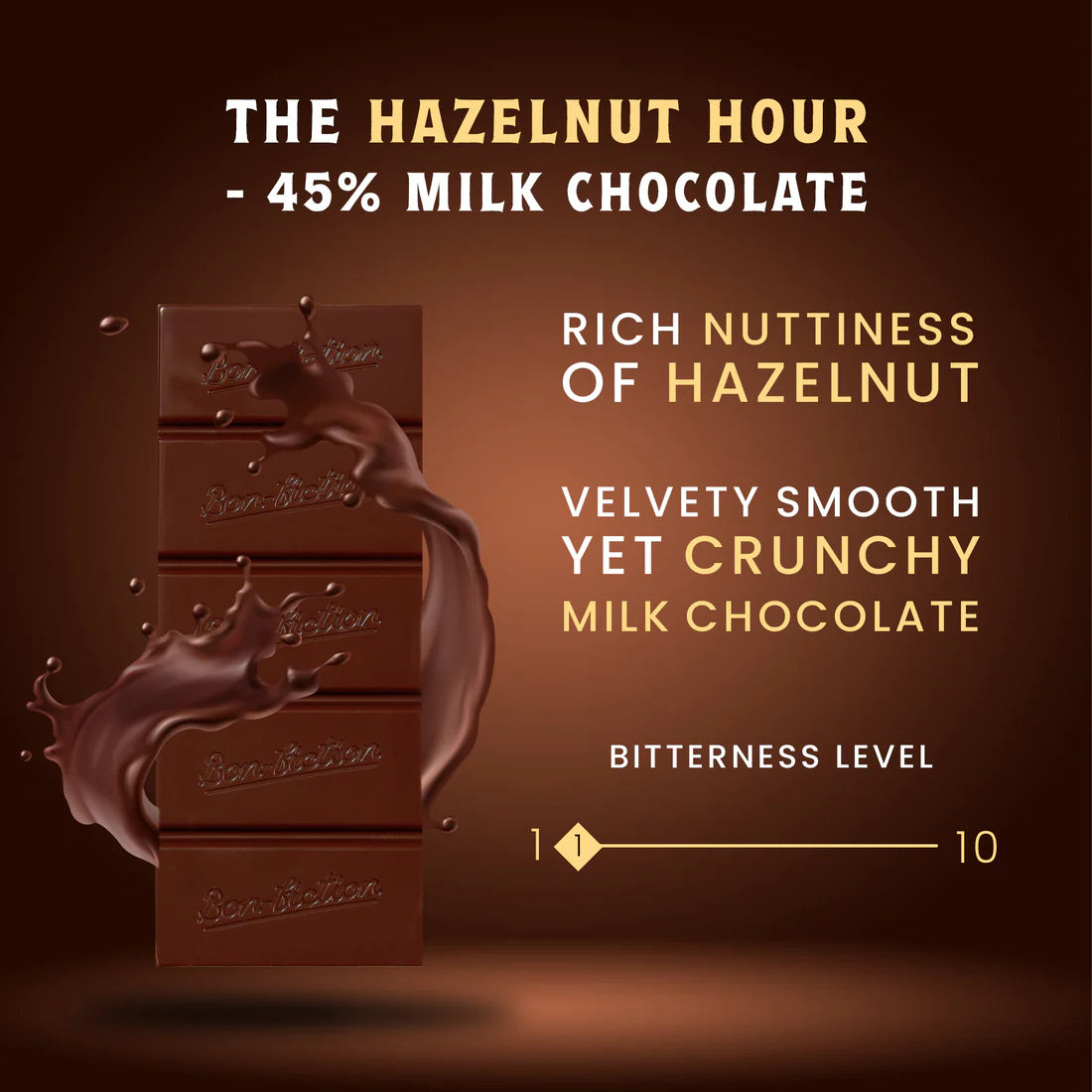 Bon Fiction - The Hazelnut Hour - 45% Milk Hazelnut Chocolate