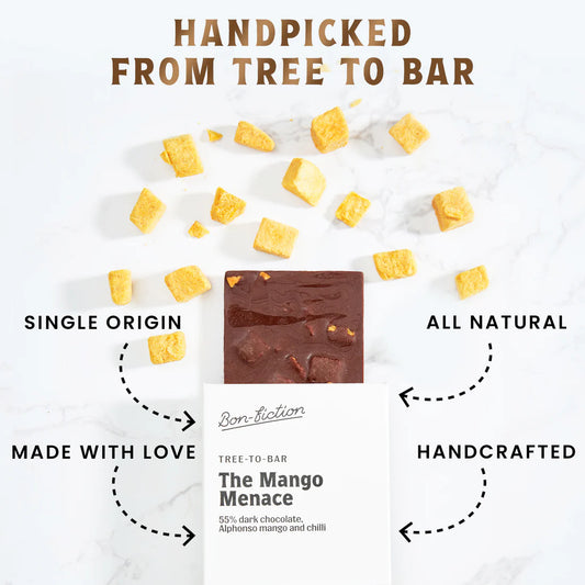 Bon Fiction - The Mango Menace - 55% Dark Alphonso Mango Chilli Chocolate