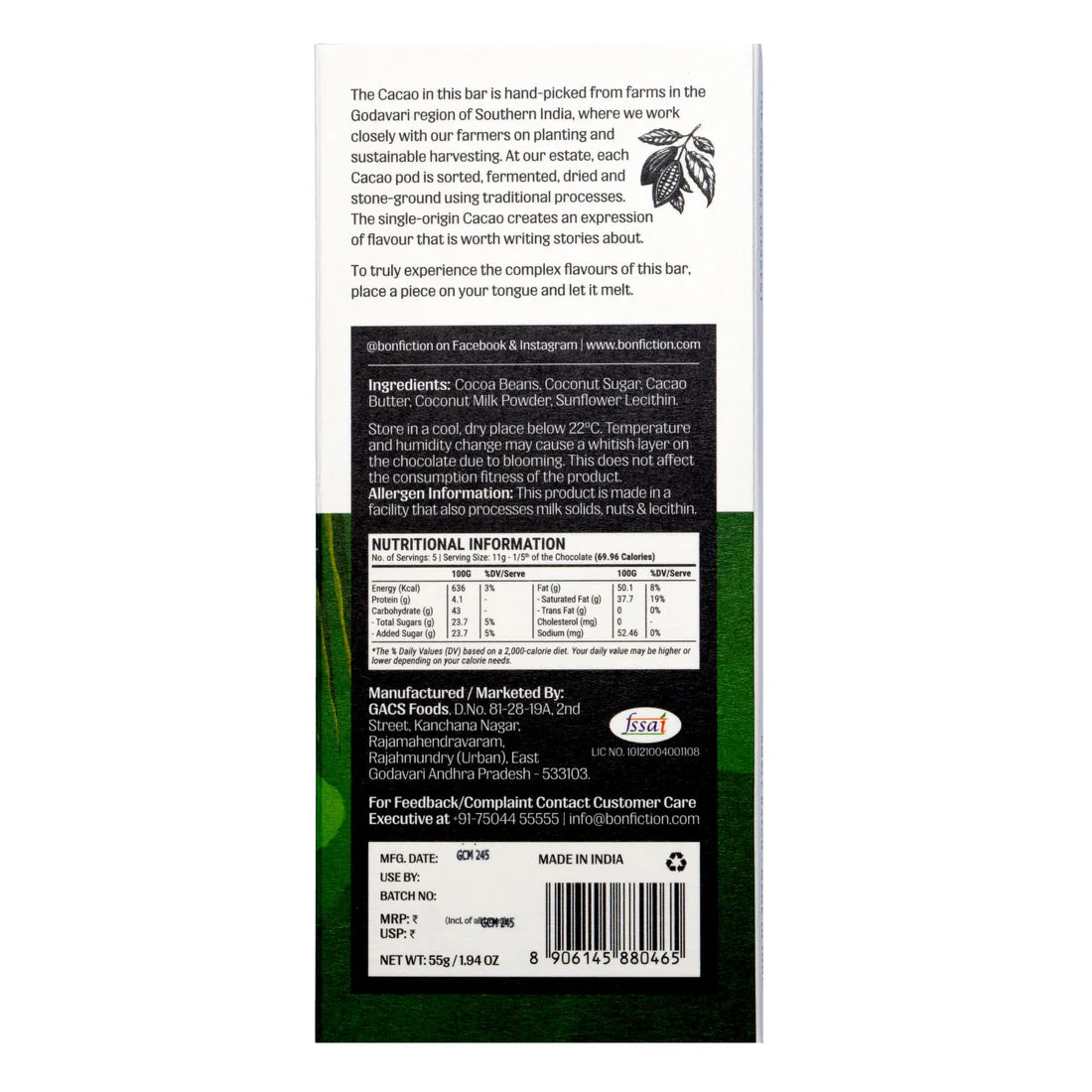 Bon Fiction - The Coconut Covenant- 55% Coconut Mylk and Coconut Sugar