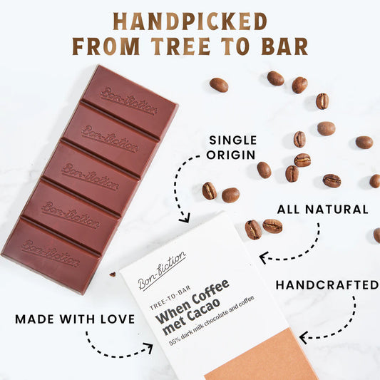 Bon Fiction - When Coffee met Cacao - 55% Dark Milk Coffee Chocolate
