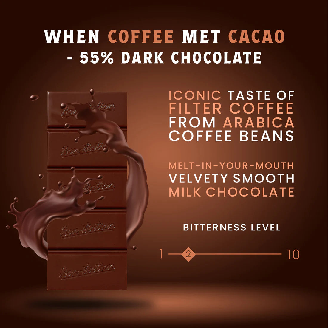 Bon Fiction - When Coffee met Cacao - 55% Dark Milk Coffee Chocolate