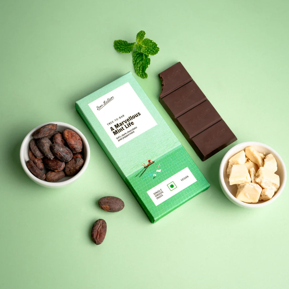 Bon Fiction - A Marvellous Mint Life - 64% Dark Peppermint Chocolate (Mini)