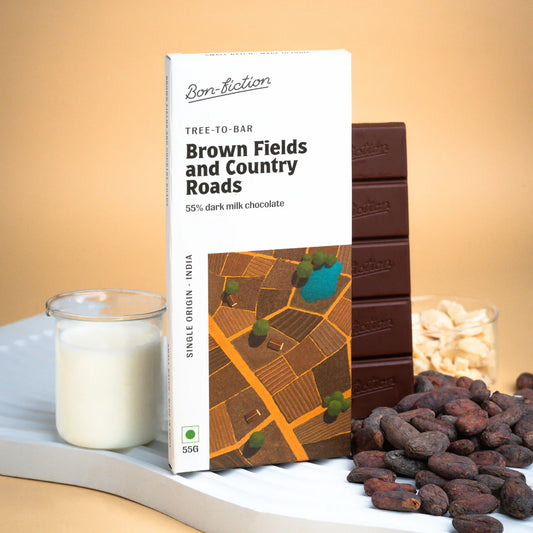 Bon Fiction - Brown Fields & Country Roads - 55% Dark Milk Chocolate