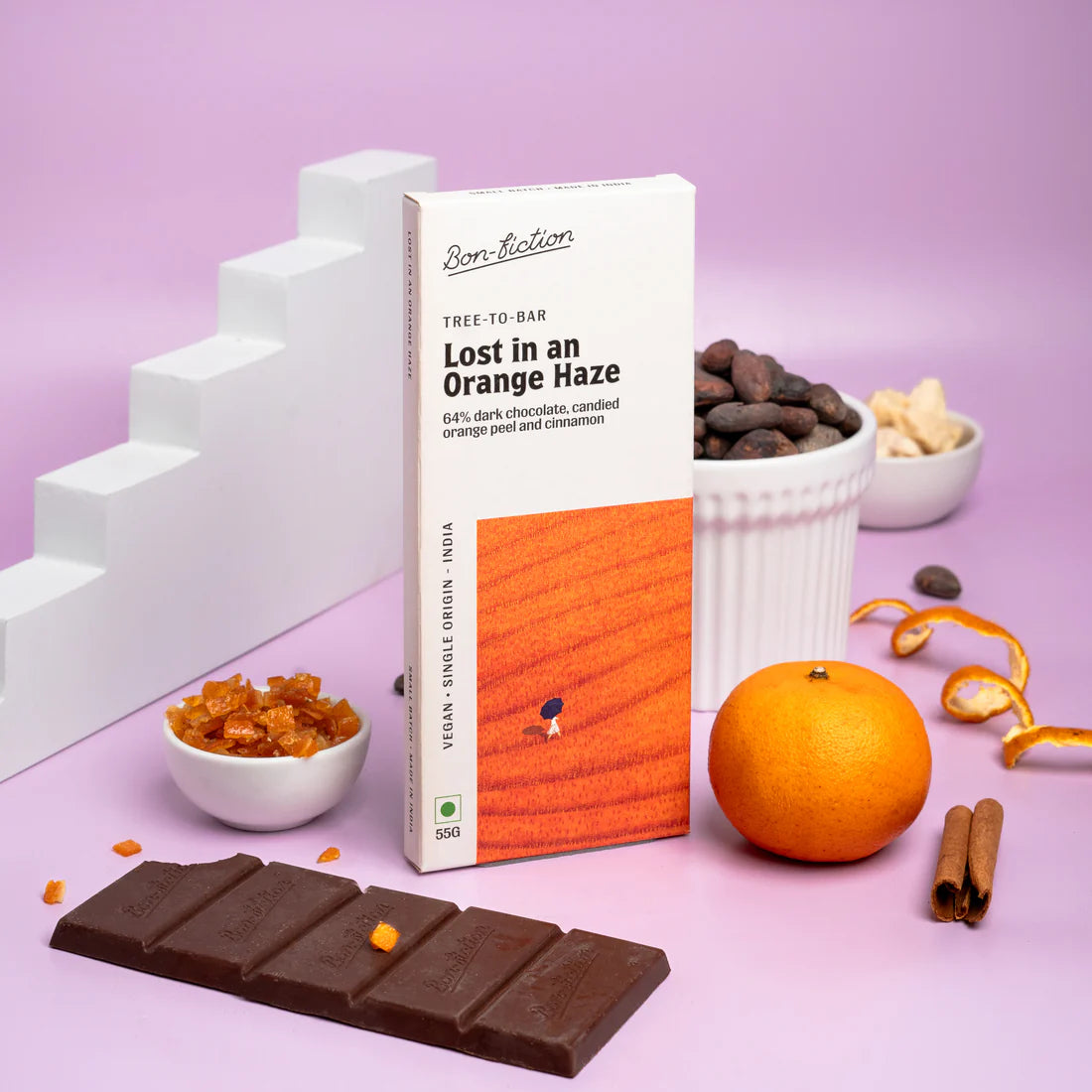 Bon Fiction - Lost In An Orange Haze - 64% Dark Orange Cinnamon Chocolate