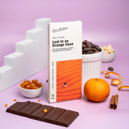 Bon Fiction - Lost In An Orange Haze - 64% Dark Orange Cinnamon Chocolate