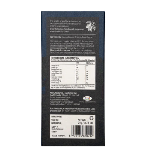 Bon Fiction - Order of the Dark Roast- 91% Dark Chocolate (Mini)