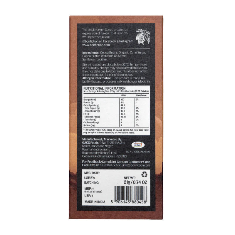 Bon Fiction - A Federation of Odd- 55% Dark Mylk Chocolate (Mini)