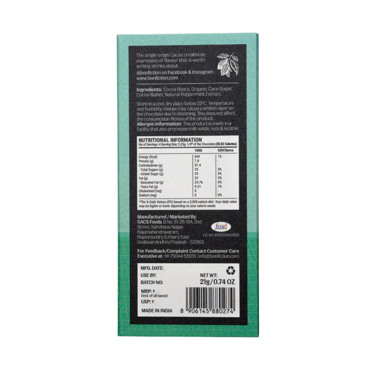 Bon Fiction - A Marvellous Mint Life - 64% Dark Peppermint Chocolate (Mini)