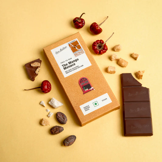 Bon Fiction - The Mango Menace - 55% Dark Alphonso Mango Chilli Chocolate (Mini)