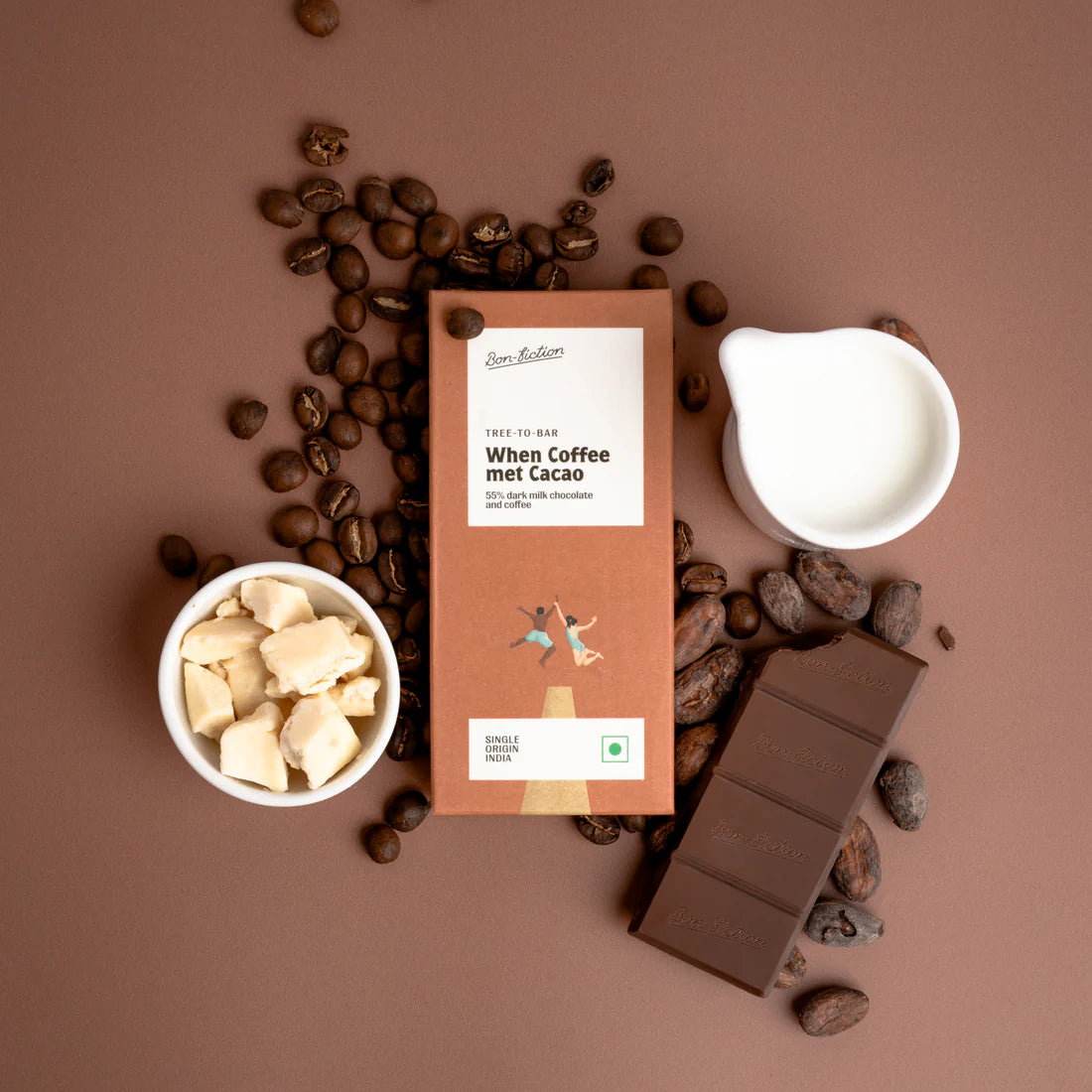 Bon Fiction - When Coffee met Cacao - 55% Dark Milk Coffee Chocolate (Mini)