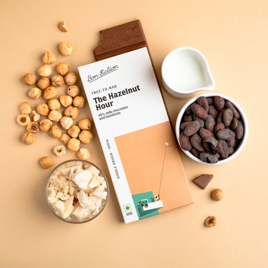 Bon Fiction - The Hazelnut Hour - 45% Milk Hazelnut Chocolate