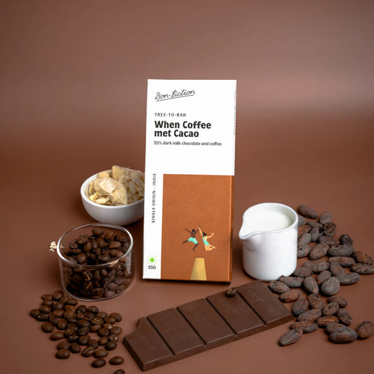 Bon Fiction - When Coffee met Cacao - 55% Dark Milk Coffee Chocolate